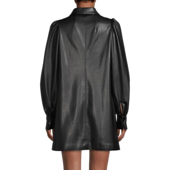 Alice By Temperley Becky Faux Leather Shirt Dress size 4 - Picture 2 of 14